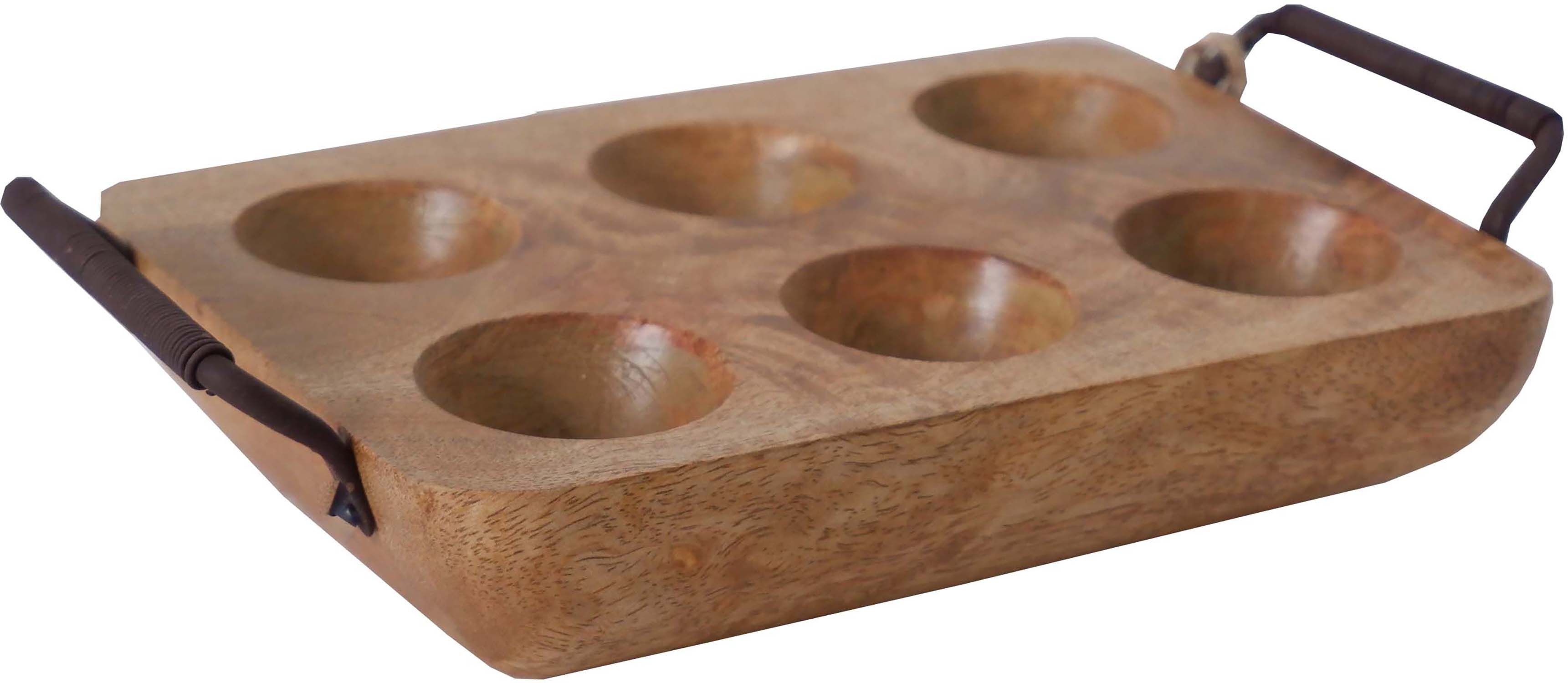 Porte oeufs en bois de manguier 6 oeufs