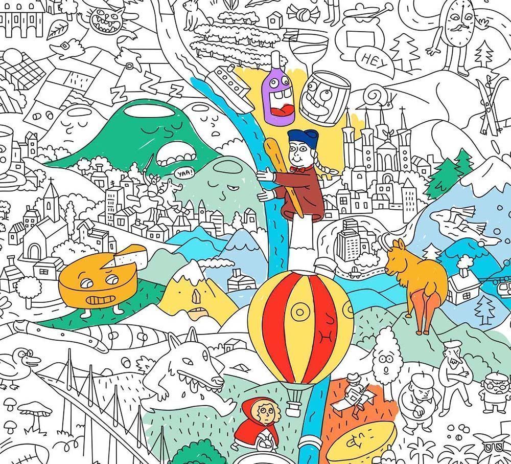 Poster à colorier 100 x 70 cm (france)