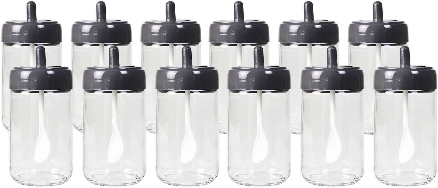 Lot De 5 Bouteilles à épices En Verre - Avec Cuillères Intégrées Et Entonnoir - 2 Tailles - Parfait Pour Voyages Et Cuisine