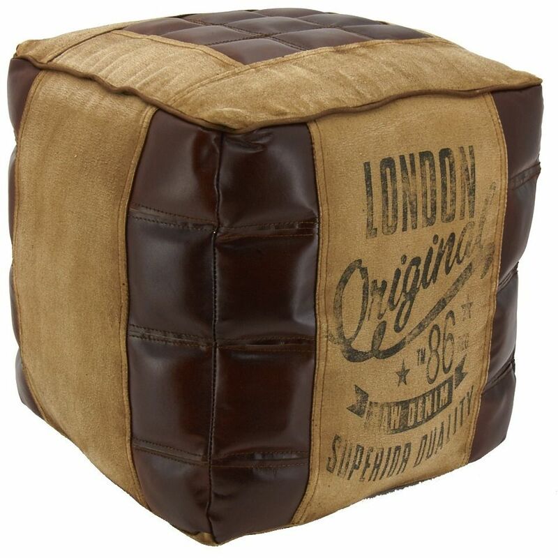 meuble-salon-industriel-pouf-cuir