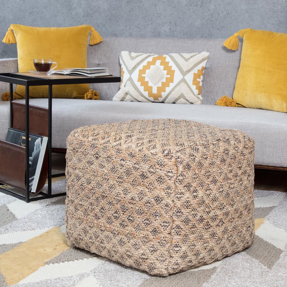 Pouf en jute et coton tressé joey