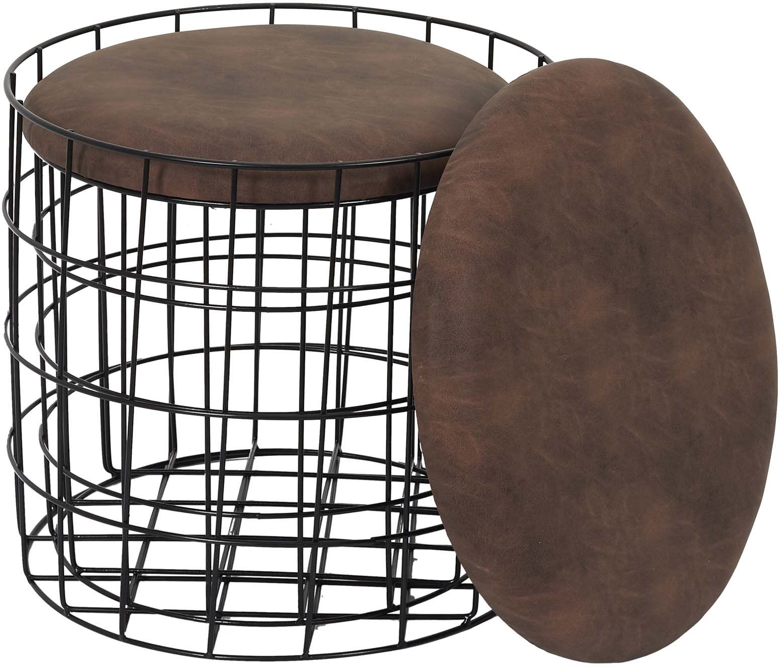 Poufs gigognes filaires assise en pu (lot de 2)