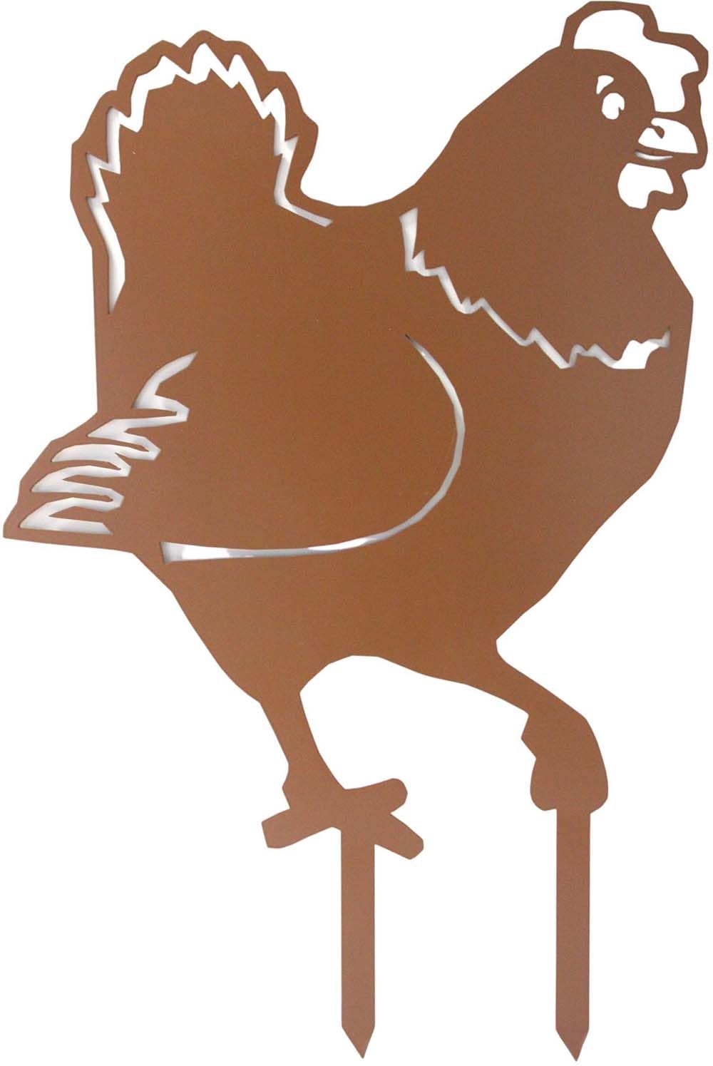 Poule en métal noir 22x17x34 cm