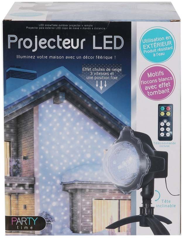 Projecteur extérieur led avec effet neige (eclairage blanc)