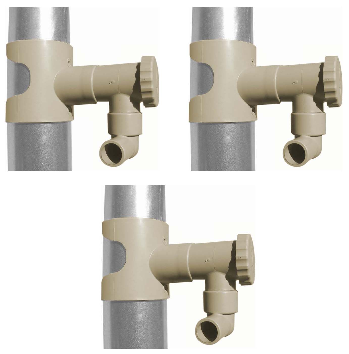 Récupérateur d'eau pour gouttière circulaire (lot de 3) (sable)
