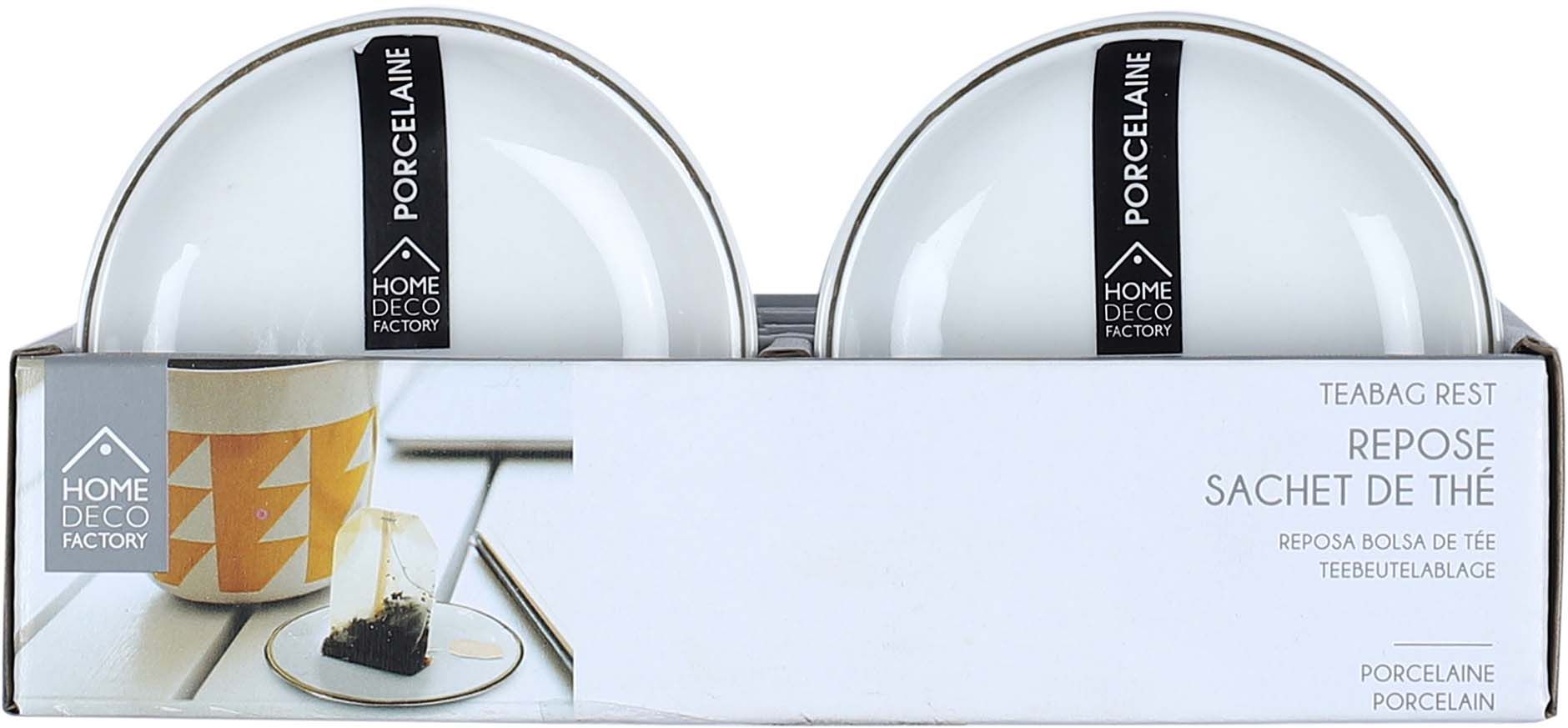 Repose sachet de thé en porcelaine liseré doré 8 cm