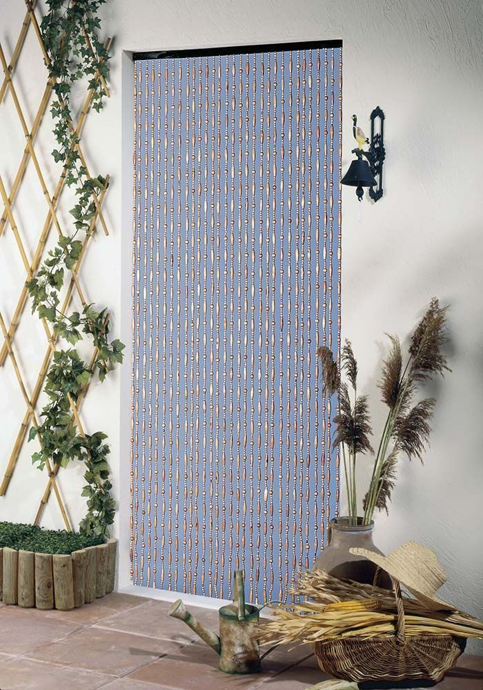 Rideau en perles de bois forme olive