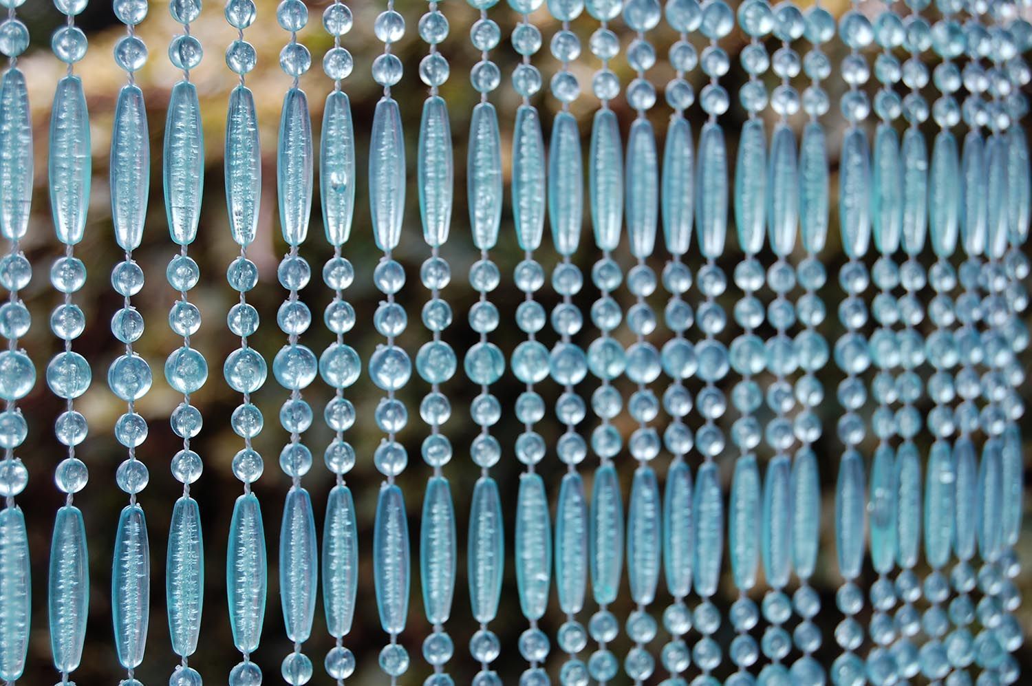 Rideau de porte en perles bleues et transparentes frejus (90x210 cm)