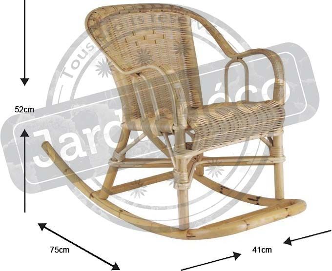 Rocking chair pour enfant en rotin chloé