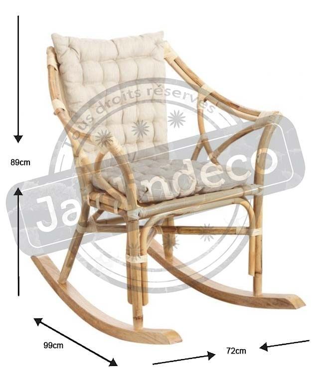 Rockingchair en rotin naturel AUBRY GASPARD Jardindeco