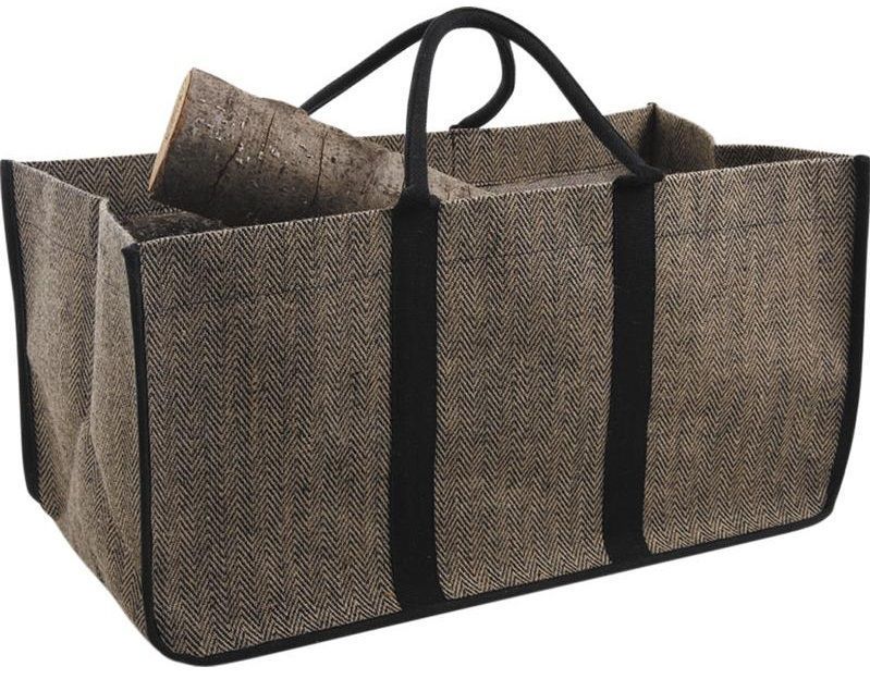 Sac à bûches en feutrine 50 x 25 cm Couleur gris montagne Aubry Gaspard