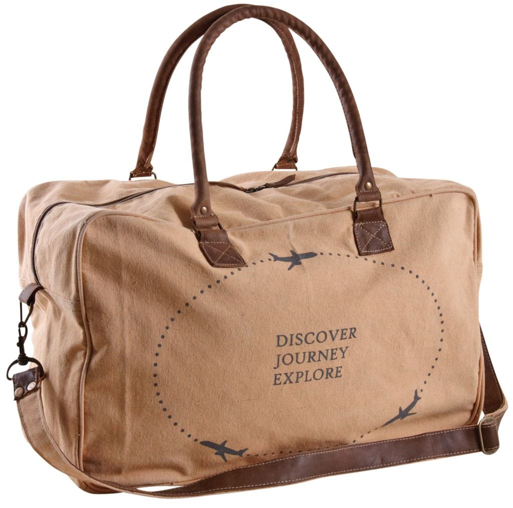 Sac de voyage en coton et cuir discover