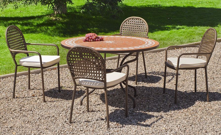 Salon de jardin table ronde et fauteuils 4 places Salon de jardin table ronde et fauteuils 4 places