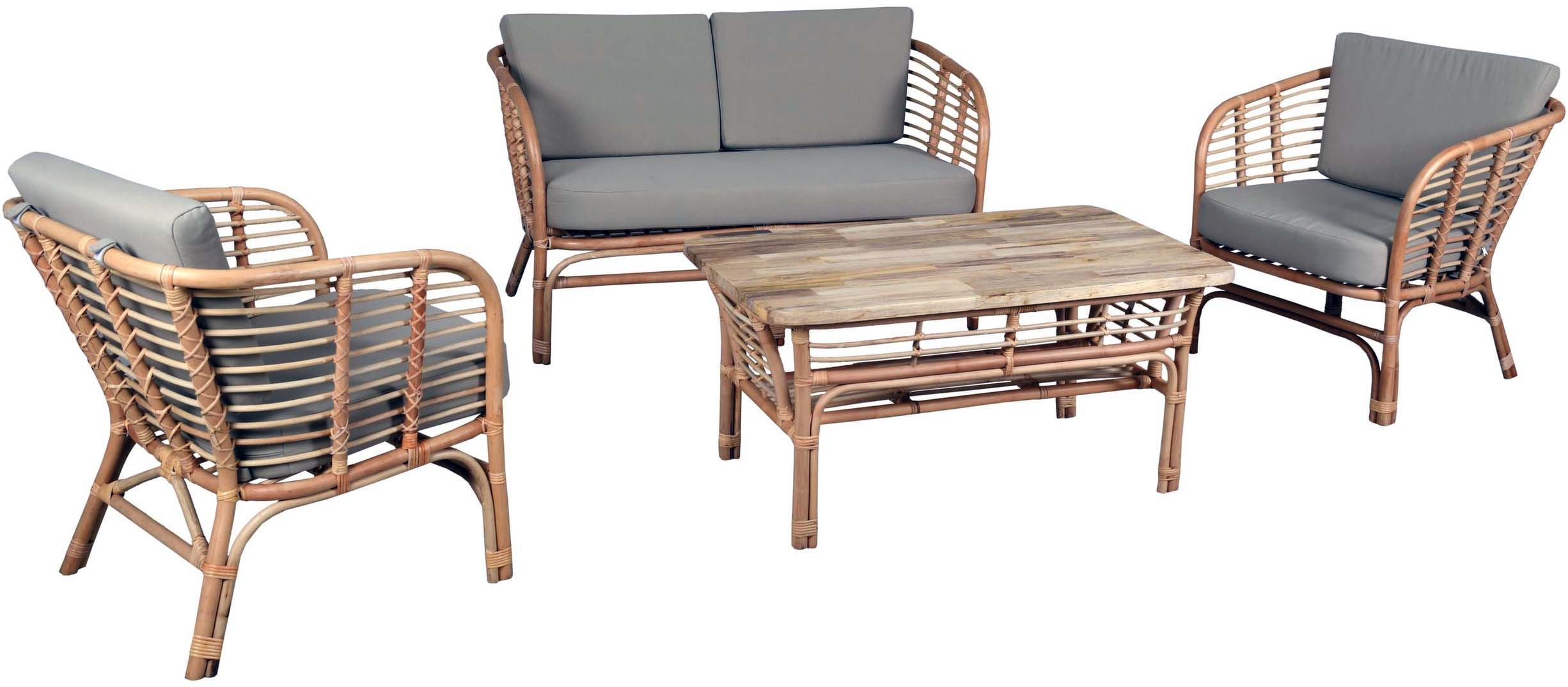 Salon Natuna 4 pièces en rotin naturel - AUBRY GASPARD | Jardindeco