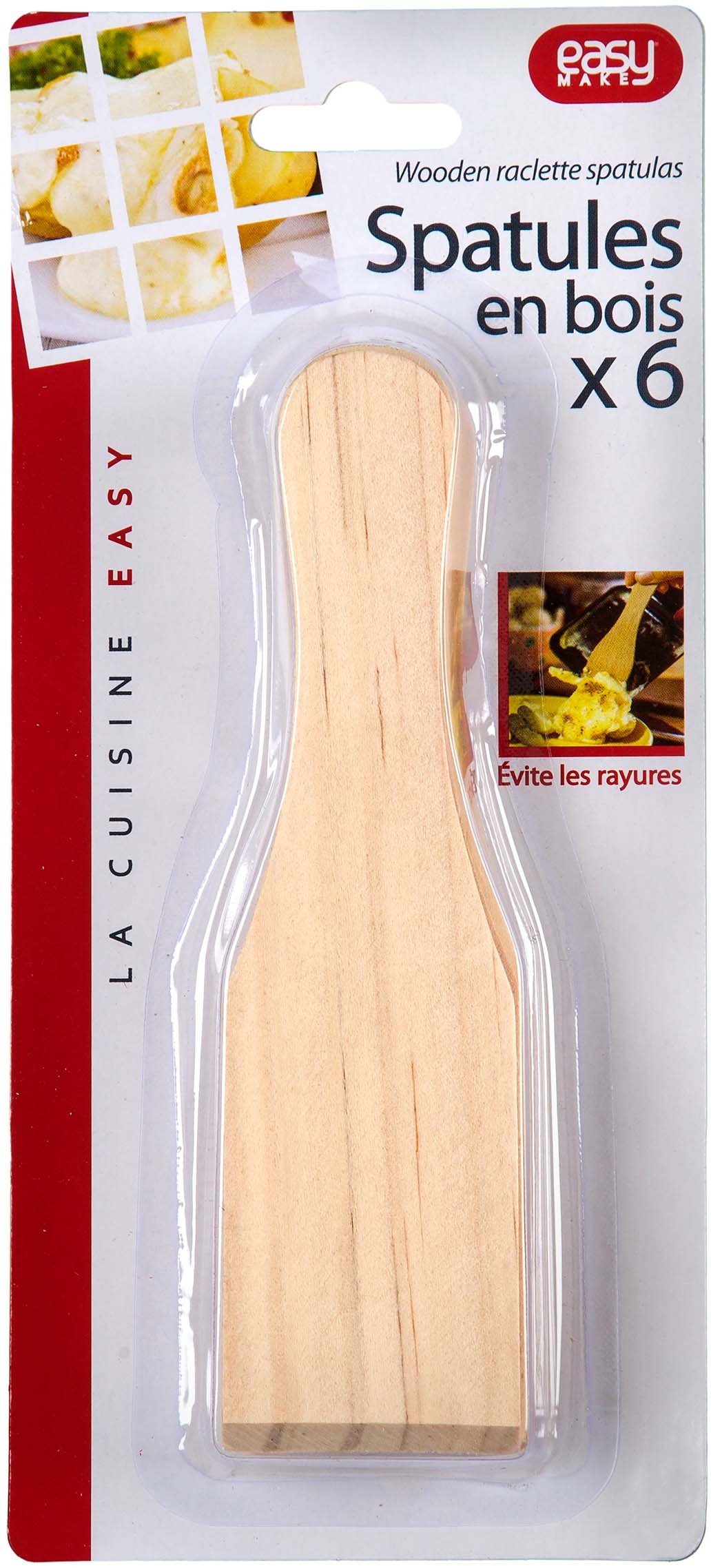Set de 6 spatules à raclette en bois