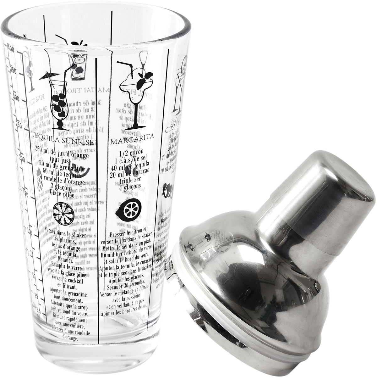Shaker en verre 45 cl avec recettes lounge