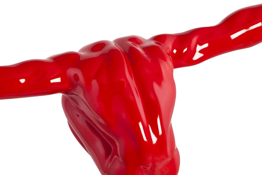 Statue design athléte Dive rouge