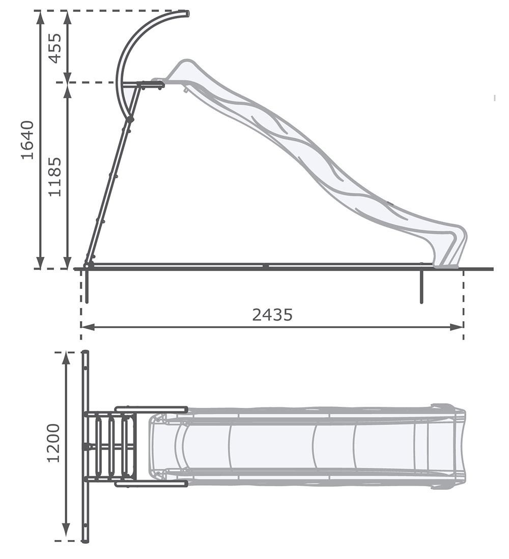 Structure toboggan pour glissière 230 cm Jardindeco