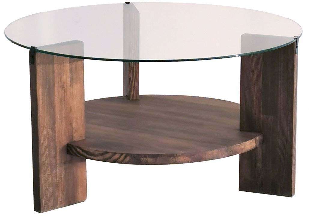 Table basse en bois et verre mondo