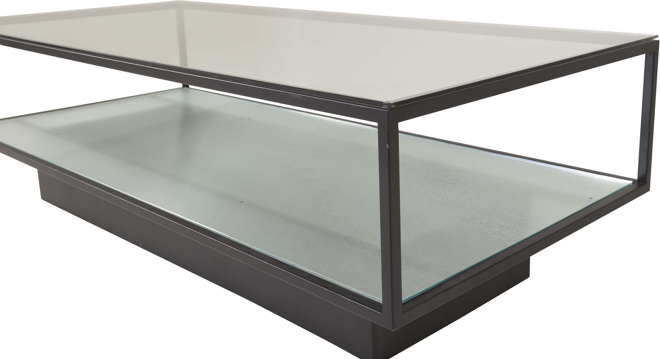 Table basse en verre et acier maglehem