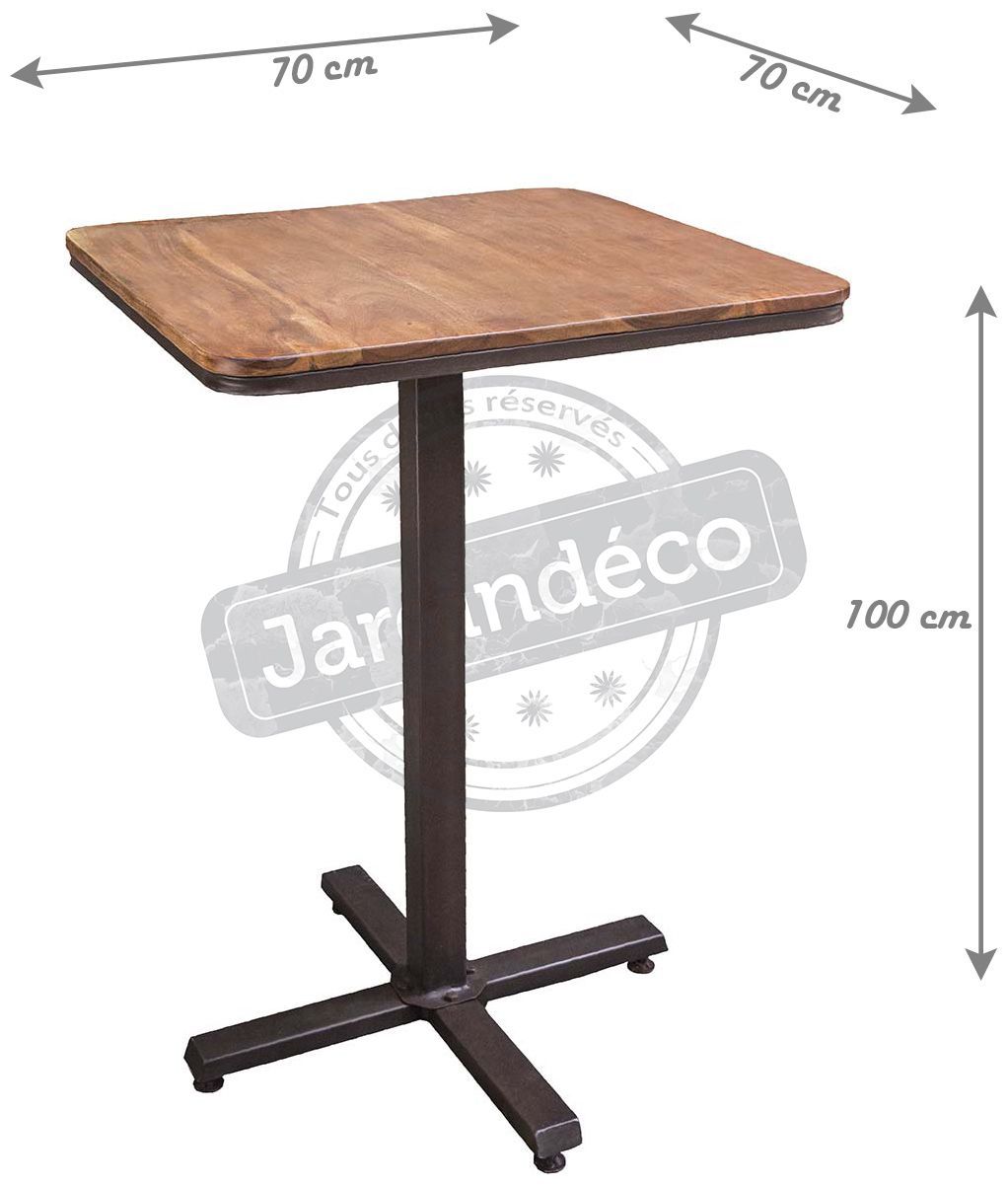 Table bistrot haute en métal et bois