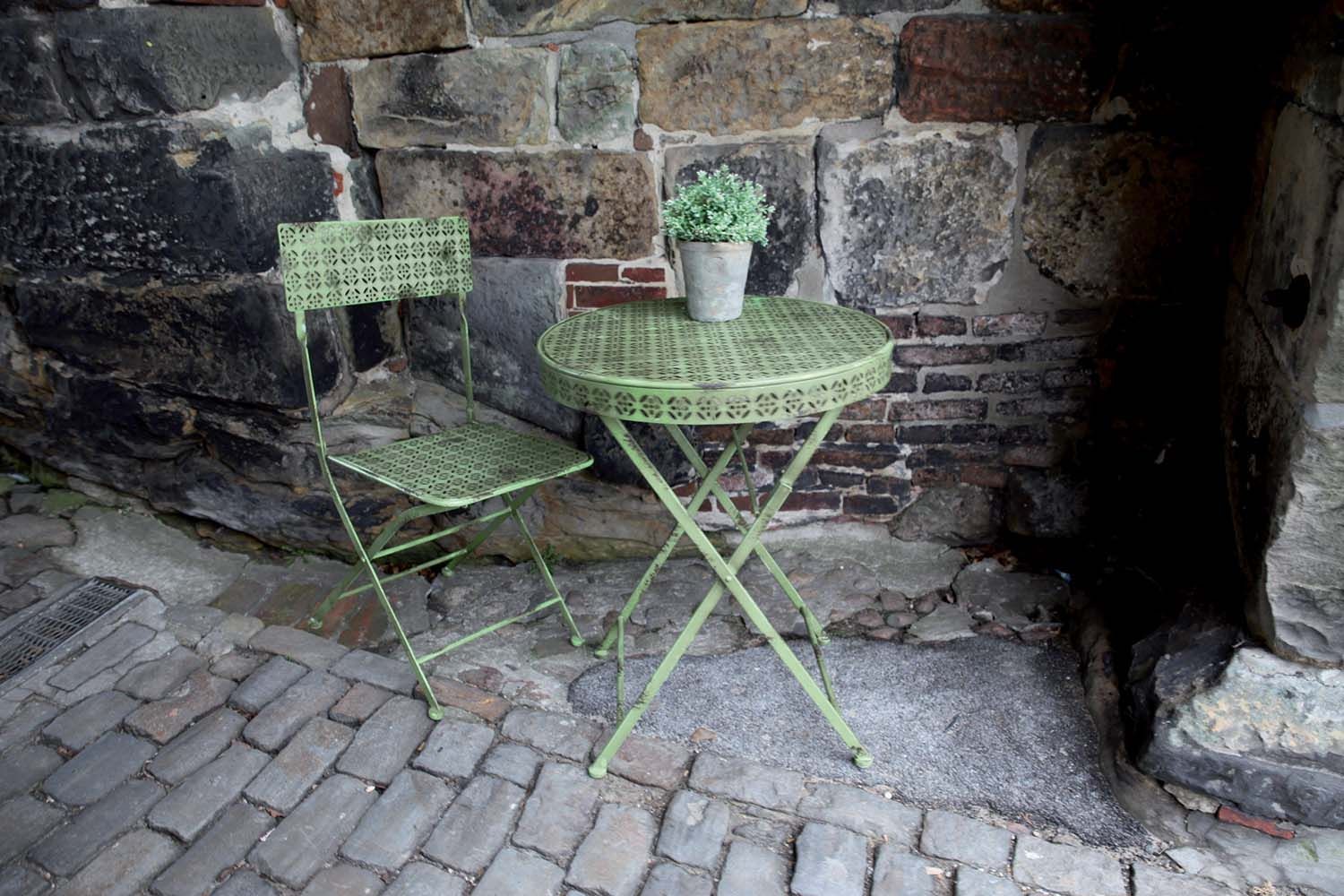 Table bistrot de jardin en métal