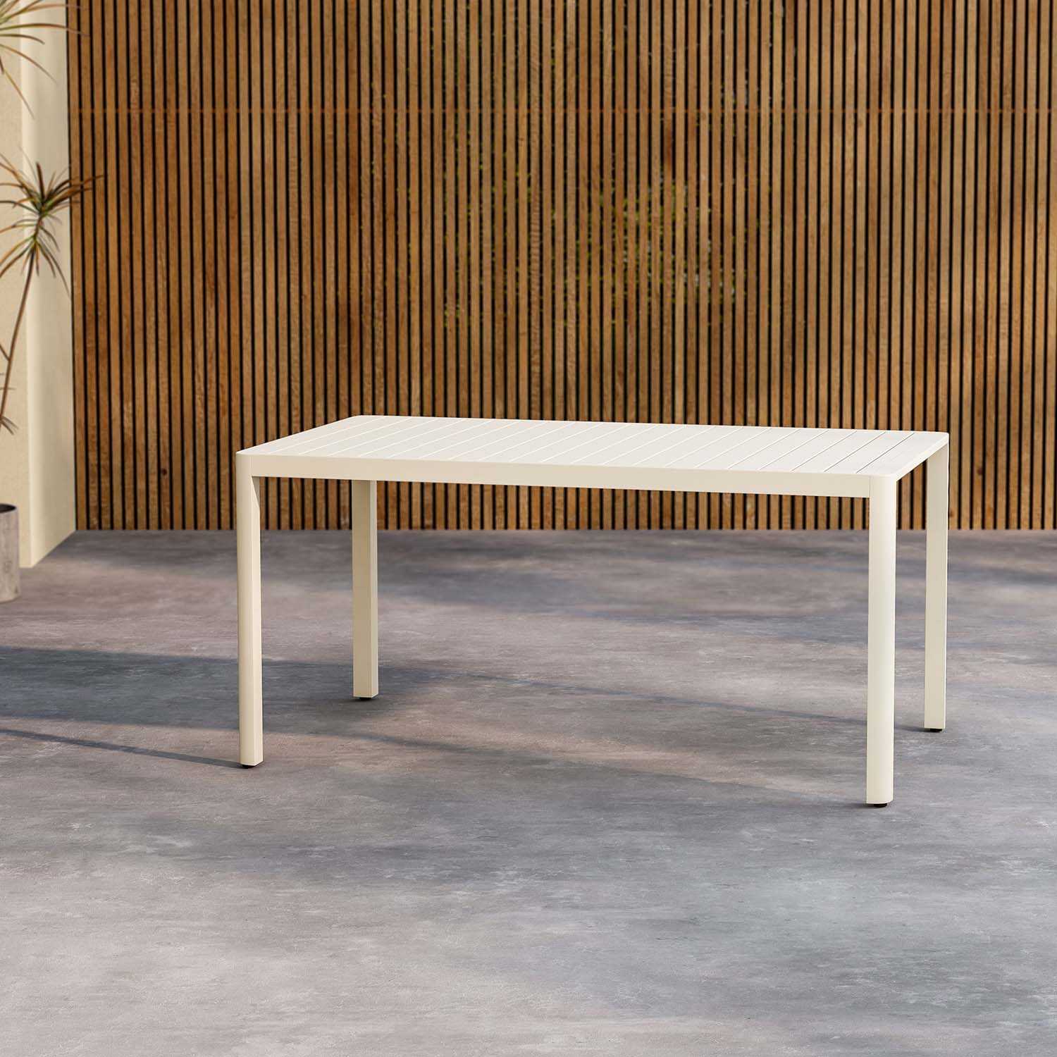 Table extérieure en aluminium 150 x 85 x 72 cm giardini (beige)