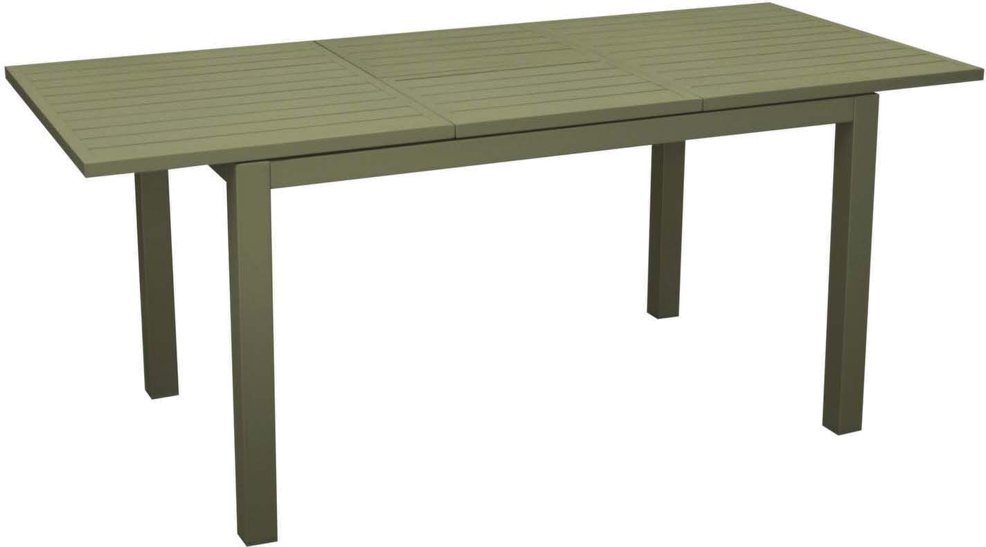 Table jardin en aluminium avec allonge trieste 110 à 170 cm (vert)