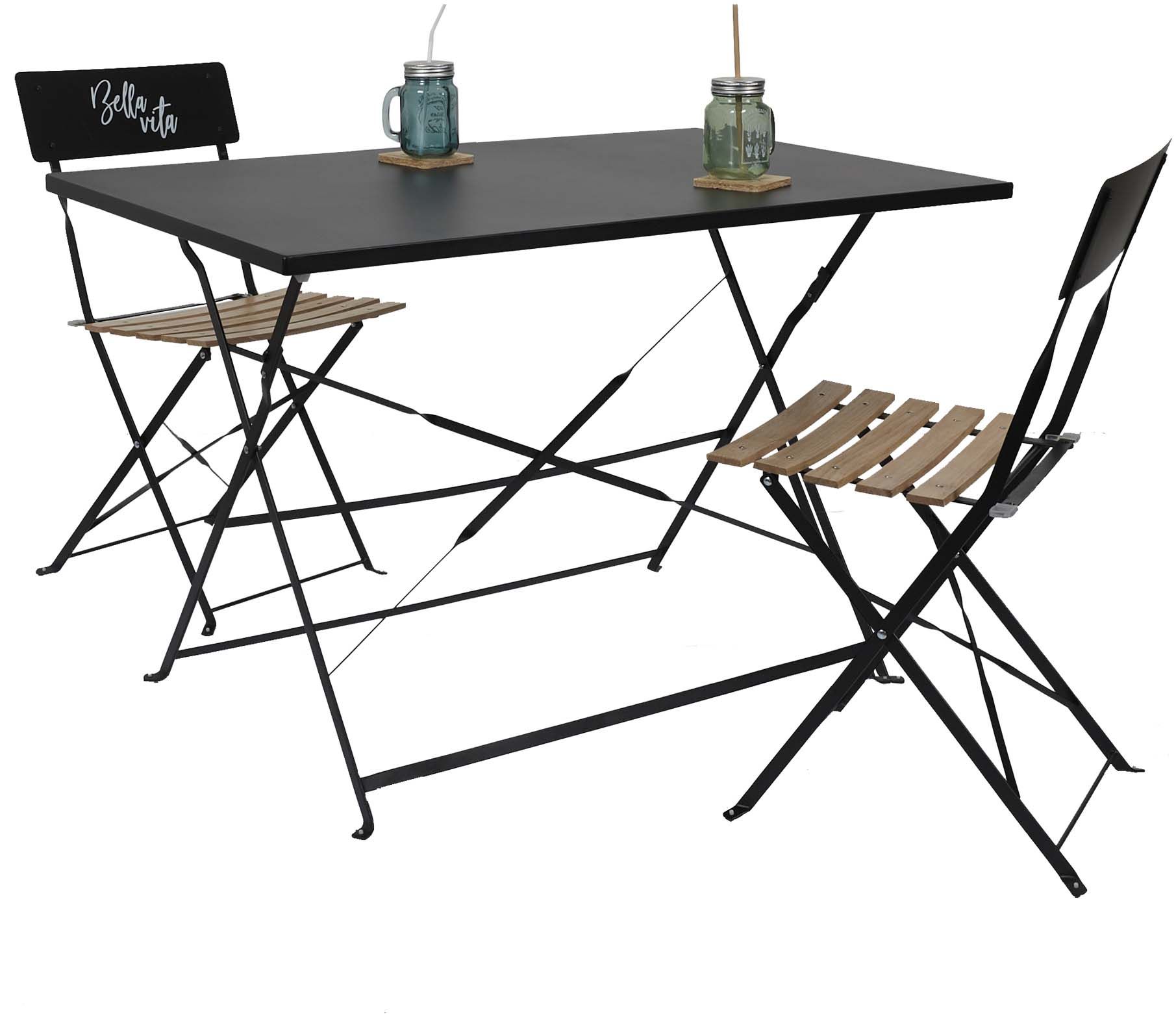 Table de jardin pliante palerme 110 x 70 cm (noir)