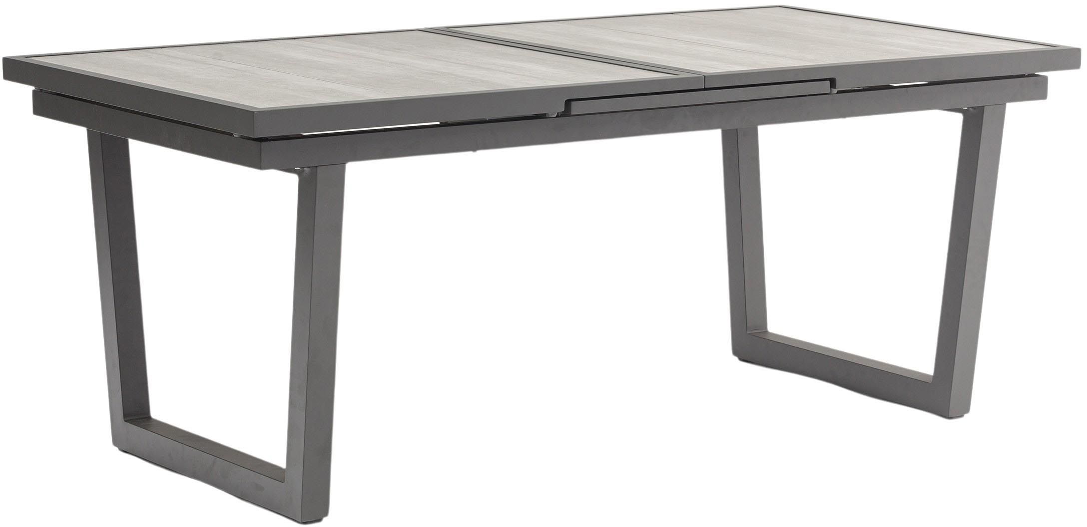 Table de jardin avec rallonge automatique en aluminium et céramique olhos