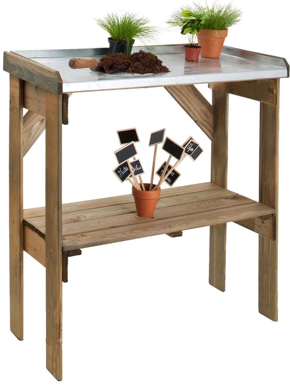 Table de rempotage bois et zinc pratik