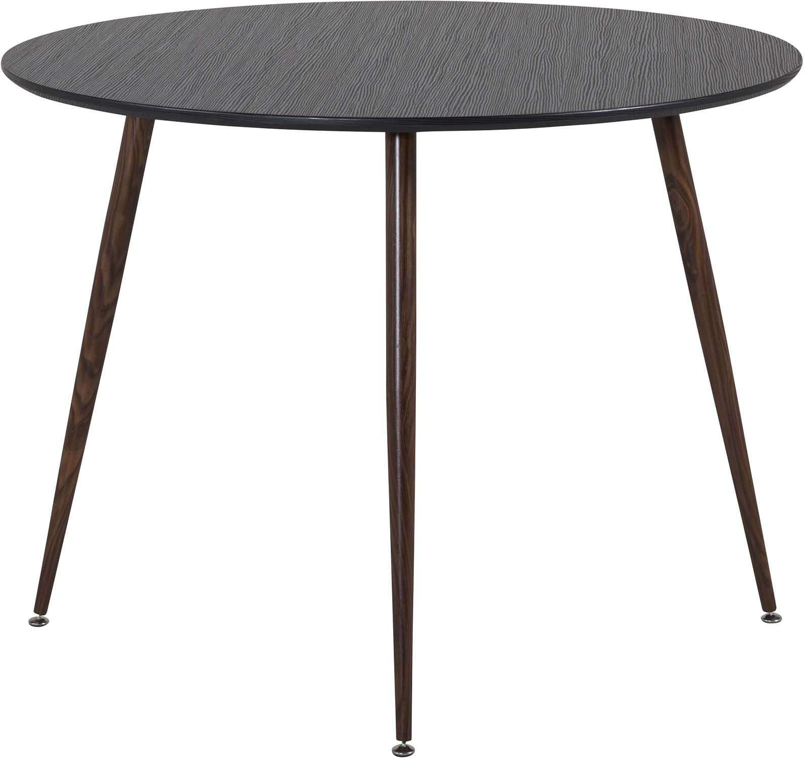 Table de repas ronde plaza 100 cm (noir et noyer)