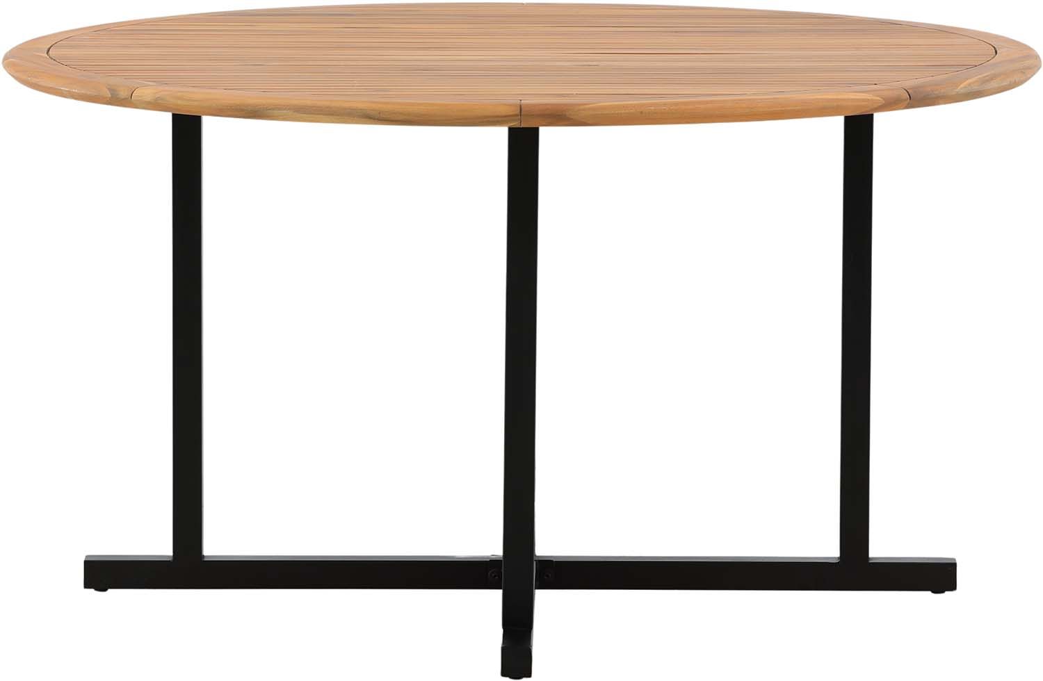 Table ronde de jardin 140 cm en acier et acacia cruz