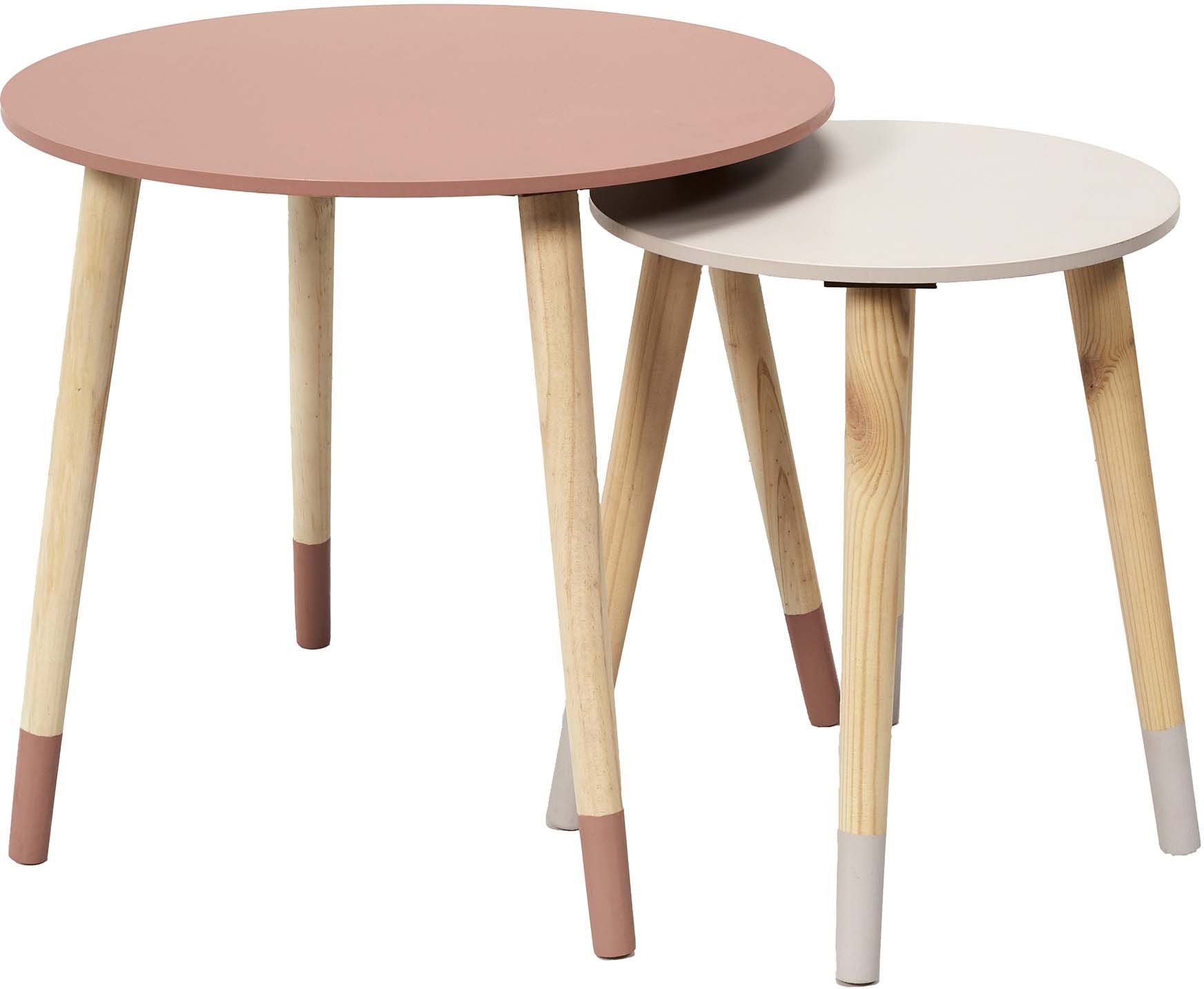 Tables gigognes bicolores scandi (lot de 2) (rose)