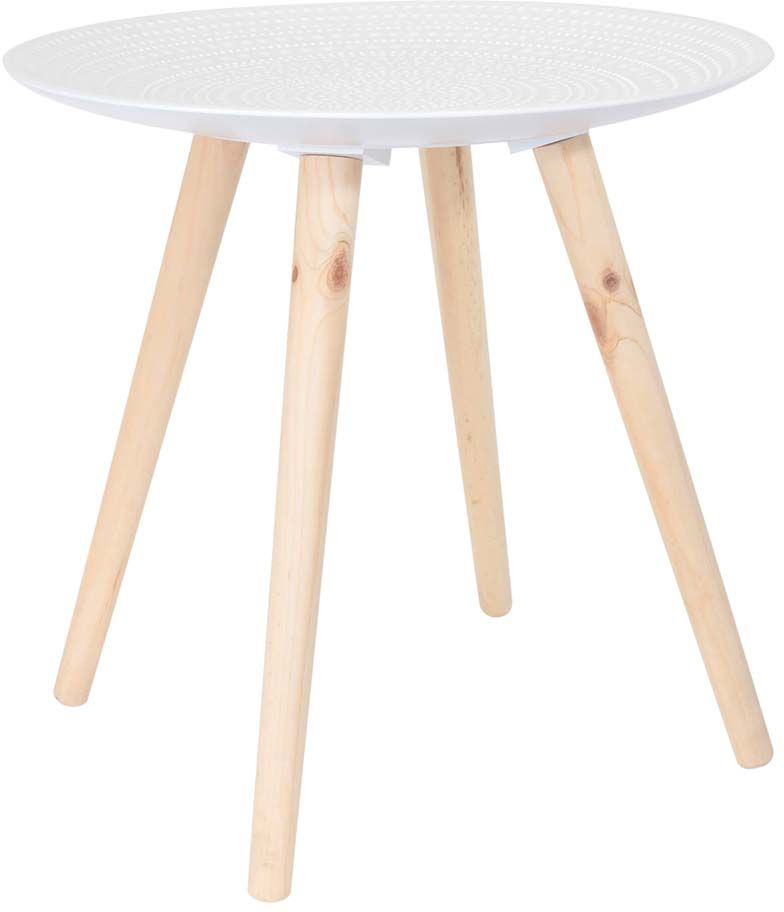 Tables Gigognes Métal Rouge Et Blanc – Hauteurs 39,5 & 48 Cm – Occasion