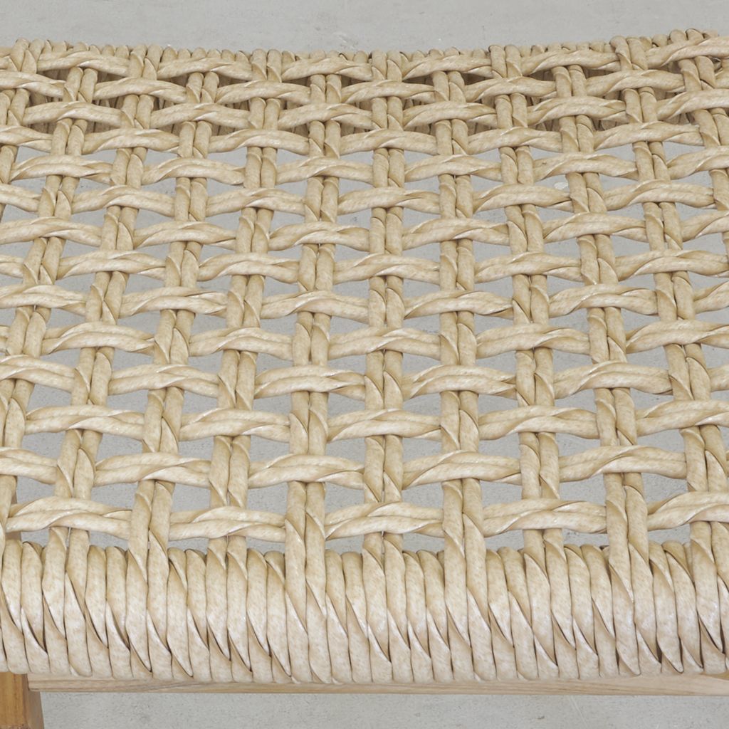 Tabouret de comptoir VILLA - Fibres naturelles & teck