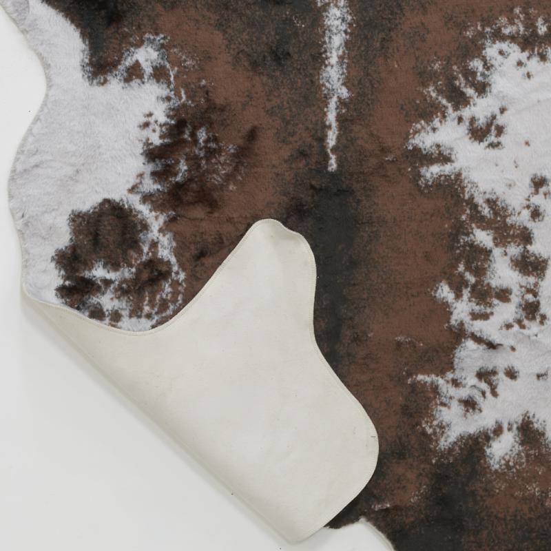 Tapis En Véritable Peau De Vache - Marron Foncé Et Blanc - Celestial Leather - Modèle Mammut