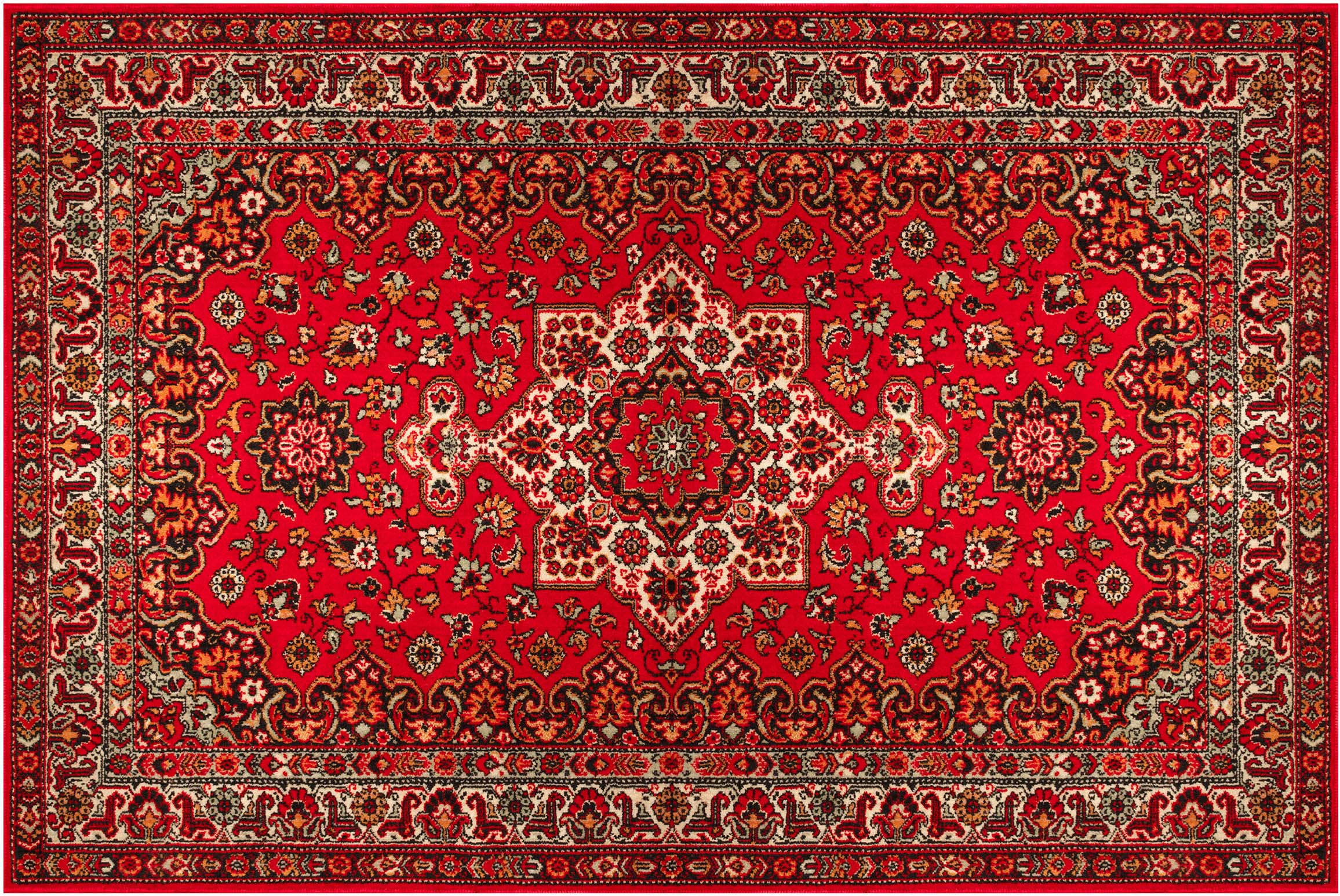 Tapis en vinyle vintage persan rouge (90 x 60 cm)