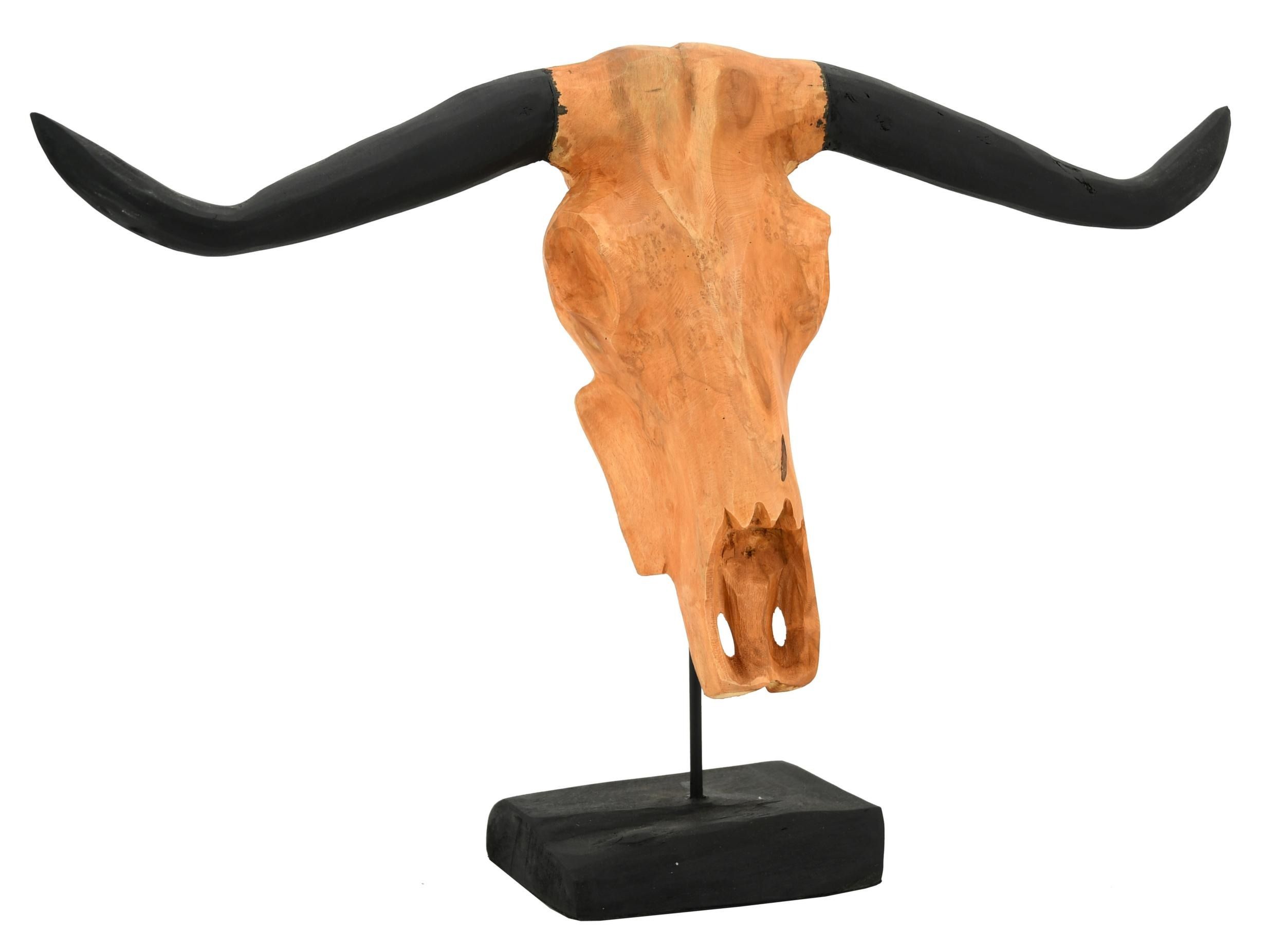 Tête de buffle en teck naturel - AUBRY GASPARD | Jardindeco