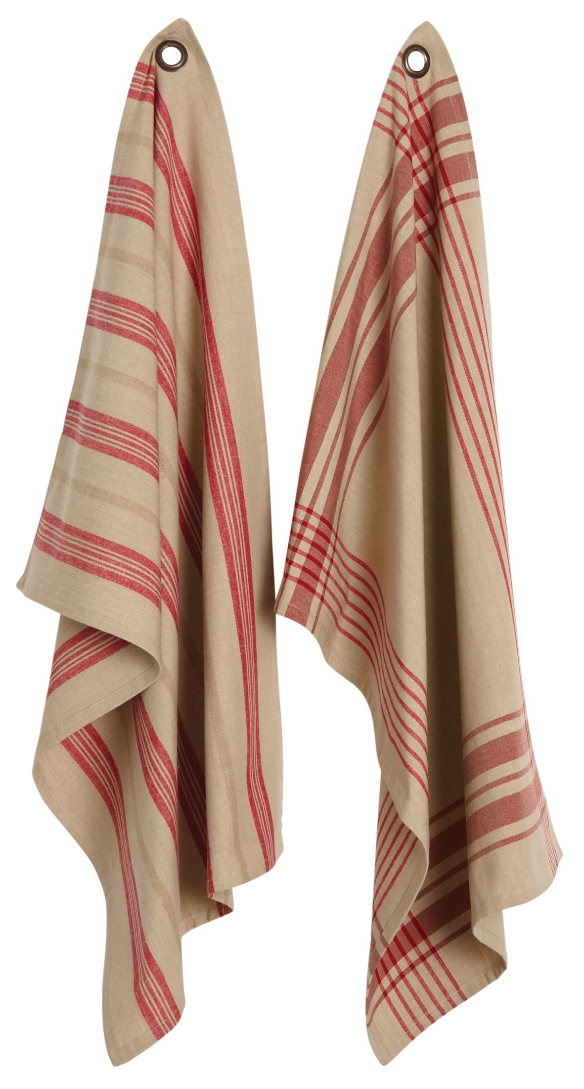 Torchon basque Mante rayure rouge écru 75x50 coton