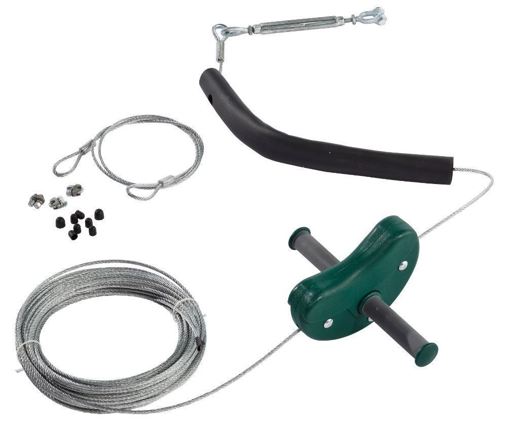 Kit Tyrolienne Pour Enfant 10 Mètres - Kikkerland DIY - Jeu D'extérieur, Transport De Petits Objets - Vert