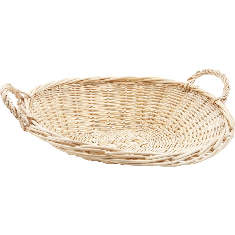 Panier Ovale En Osier Grand Modèle - 65 X 300 X 200 Mm - Pour Présentation Pain, Fruits, Vaisselle - Style Rustique