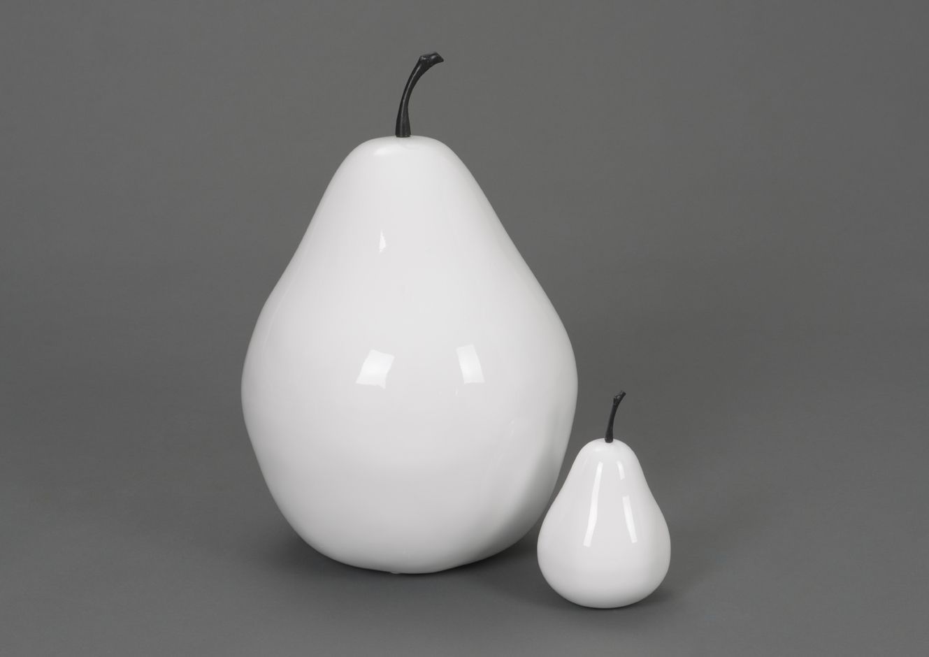 Grande poire design déco en résine (blanc)