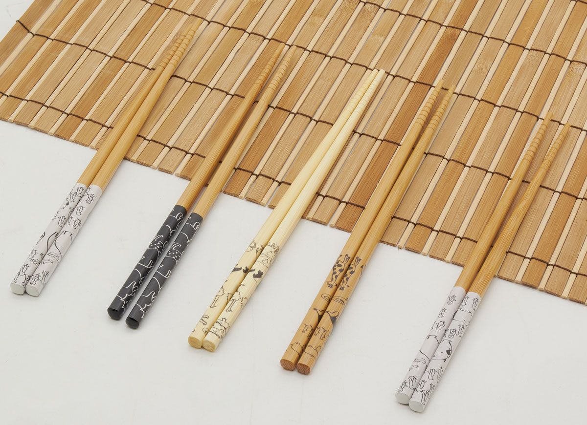 5 paires de baguettes chinoises en bambou