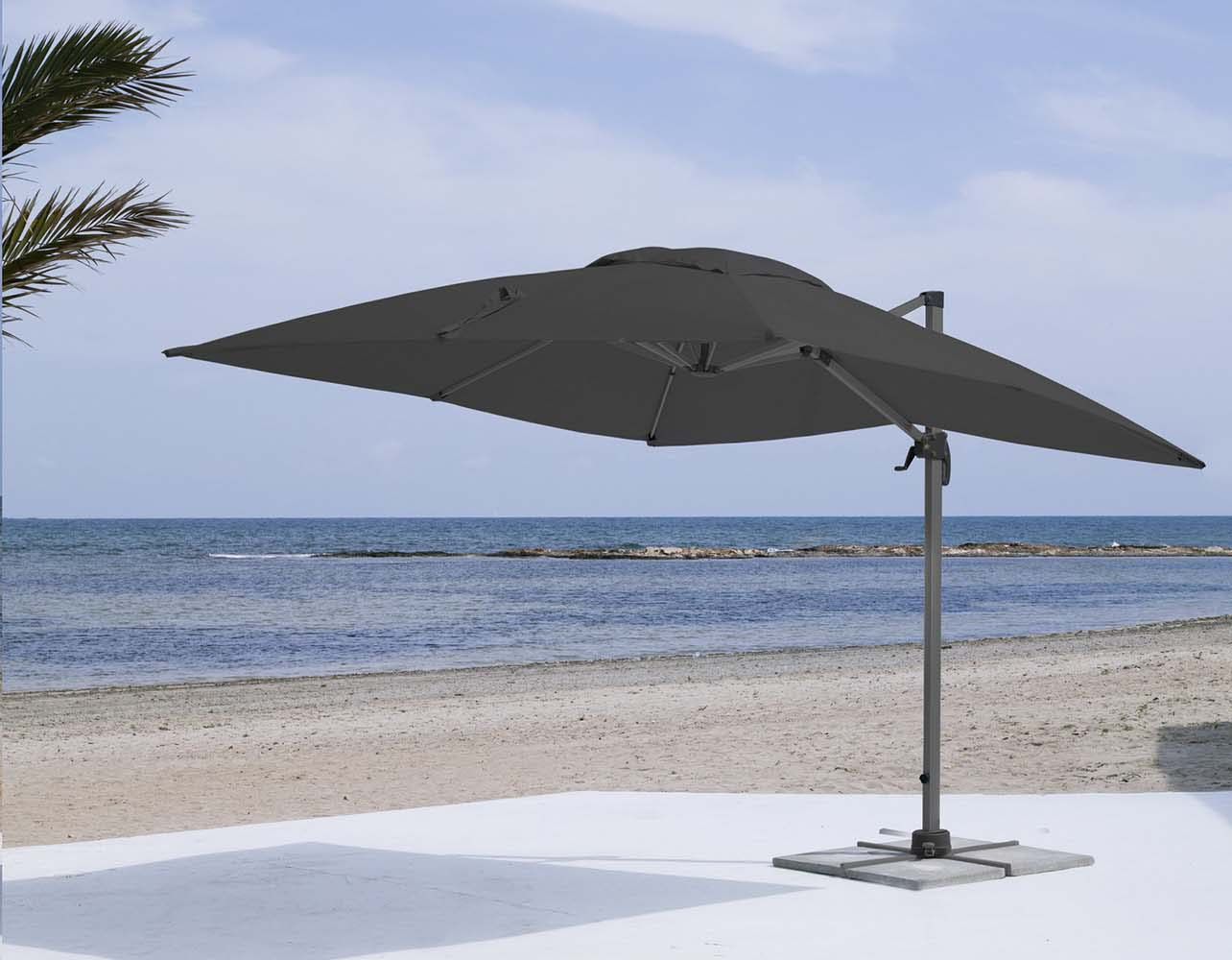 Parasol déporté en aluminium 3x3m gabana (anthracite)