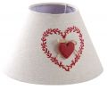 Avis client pour Abat-jour en coton et lin coeur rouge : 5 sur 5