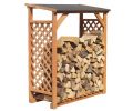 Avis client pour Abri bûches en bois coloris miel : 4 sur 5