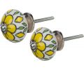Avis client pour Boutons de porte fleur jaune en céramique (Lot de 2) : 4 sur 5