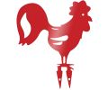 Avis client pour Coq décoratif en acier coloré sur pic : 5 sur 5