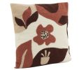 Avis client pour Coussin en coton brodé motifs floraux camaieu Terracotta : 5 sur 5